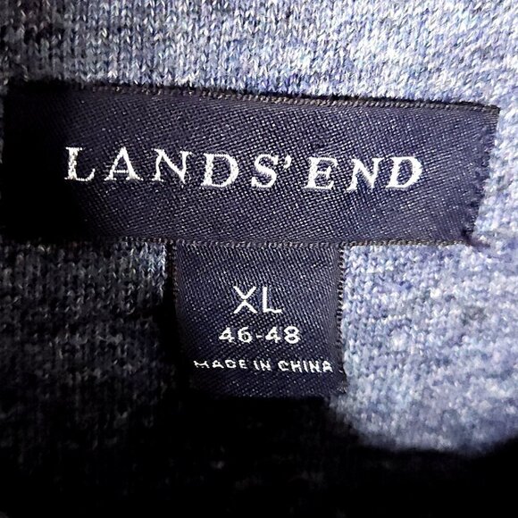 Lands' End Mens Blue Quarter Zip Sweatshirt Pullover XL - Picture 4 of 5